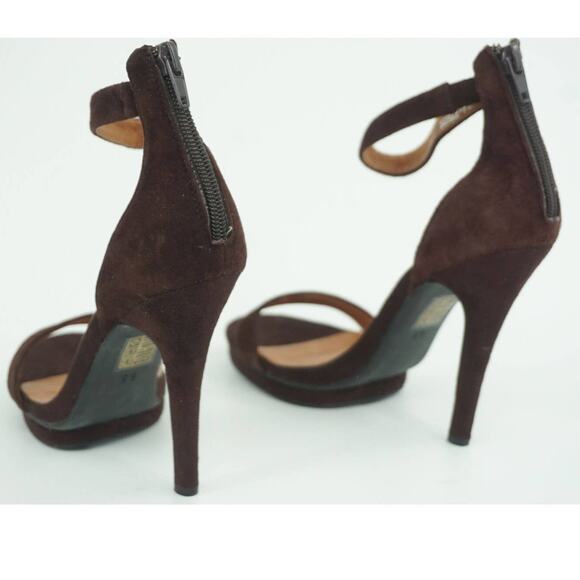 Jeffrey Campbell Burke Brown Suede platform Ankle strap Sandals - Picture 2 of 10